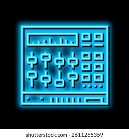 sound mixer equipment neon light sign vector. sound mixer equipment illustration