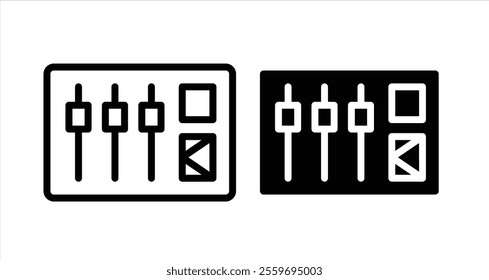 Sound mixer Icon collection in filled and stroke style.