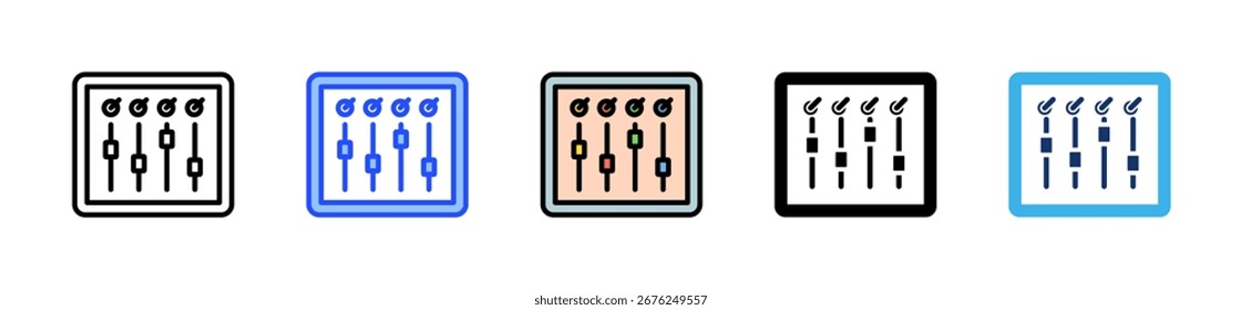 Colección de iconos de mezclador de sonido con varios estilos