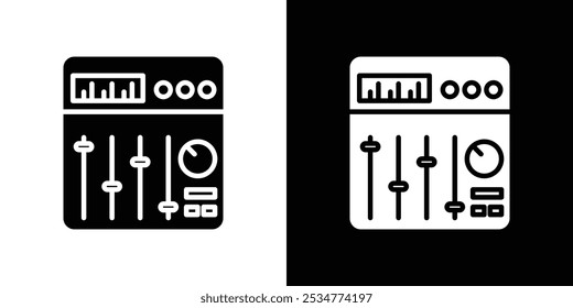 Ícone de mixer de som logotipo linear isolado