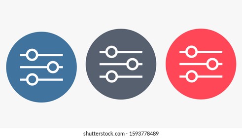 sound mixer icon on white background.thin line slider bar, eq, icon on white background.settings button vector icon