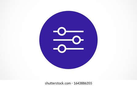 sound mixer icon on white background.thin line slider bar, eq, icon on white background.settings button vector icon