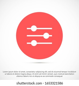sound mixer icon on white background.thin line slider bar, eq, icon on white background.settings button vector icon