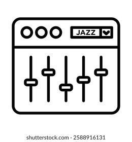 Sound mixer icon Outline vector symbol sign