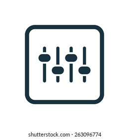 sound mixer icon Rounded squares button, on white background 