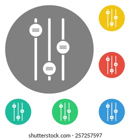 Sound mixer icon set