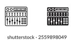 Sound mixer Icon set in black color for ui designs