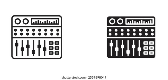 Sound mixer Icon set in black color for ui designs