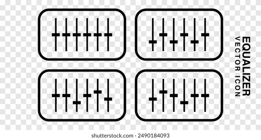sound mixer icon set. ui,web,app. equalizer icons. on Transparency background. control button vector illustration concept.