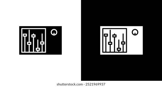 Ícone de mixer de som define ilustração vetorial