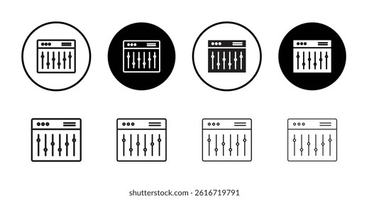 Sound mixer icon Thin line illustration set