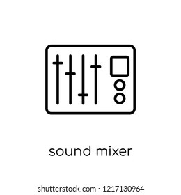 sound mixer icon. Trendy modern flat linear vector sound mixer icon on white background from thin line collection, outline vector illustration
