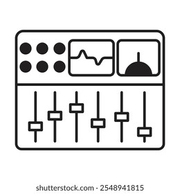 Ícone de vetor de mixagem de som em fundo branco