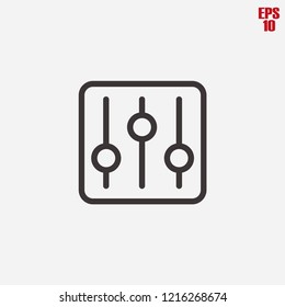 Sound mixer icon-equalizer, volume mixer vector line icon, simple linear pictogram