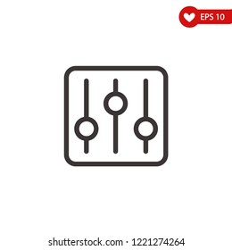 Sound mixer icon-equalizer, volume mixer vector line icon, simple linear pictogram