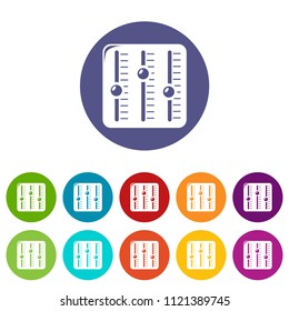Sound mixer icons color set vector for any web design on white background