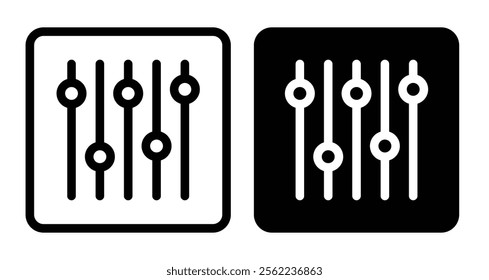 Sound mixer Icons pack in outlined and flat versions