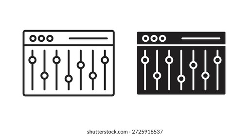 Ícones de mixagem de som. Ícone linear de vetor isolado no plano de fundo branco.