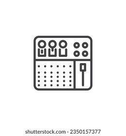 Sound Mixer line icon. DJ audio control buttons linear style sign for mobile concept and web design. sound mixer outline vector icon. Symbol, logo illustration. Vector graphics