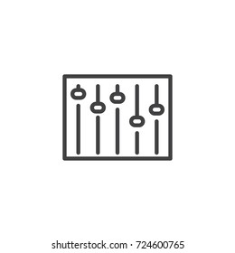 Sound mixer line icon, outline vector sign, linear style pictogram isolated on white. Symbol, logo illustration. Editable stroke