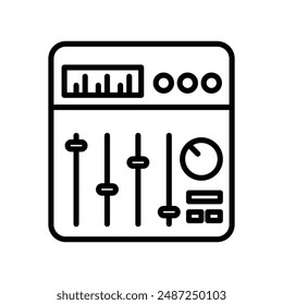 Sound mixer linear logo mark in black and white