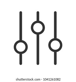 Sound mixer, mixing console faders. Sound bar slider, control panel tumbler. Vector Illustration.