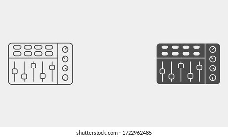 Sound mixer outline and filled vector icon sign symbol