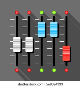 Sound mixer pult icon. Flat illustration of sound mixer pult vector icon for web design