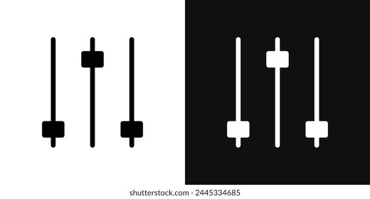 Mezclador de sonido e iconos de control deslizante. Símbolos de control de audio y ajuste de interfaz.