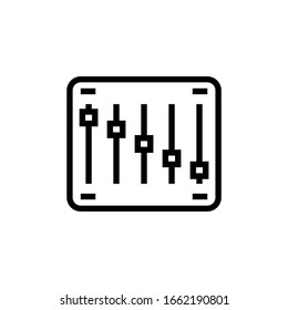 Icono vectorial del mezclador de sonido en lineal, icono de contorno aislado en fondo blanco