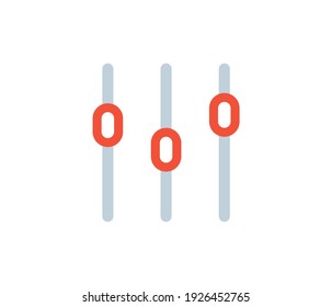 Sound mixer vector icon. Slider sound channel console control mixer balance audio