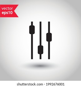 Icono vectorial del mezclador de sonido. Ilustración de diseño de señal plana del mezclador de sonido de estudio. Pictograma del símbolo del mezclador de sonido