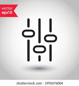 Icono vectorial del mezclador de sonido. Ilustración de diseño de señal plana del mezclador de sonido de estudio. Pictograma del símbolo del mezclador de sonido