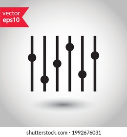 Icono vectorial del mezclador de sonido. Ilustración de diseño de señal plana del mezclador de sonido de estudio. Pictograma del símbolo del mezclador de sonido
