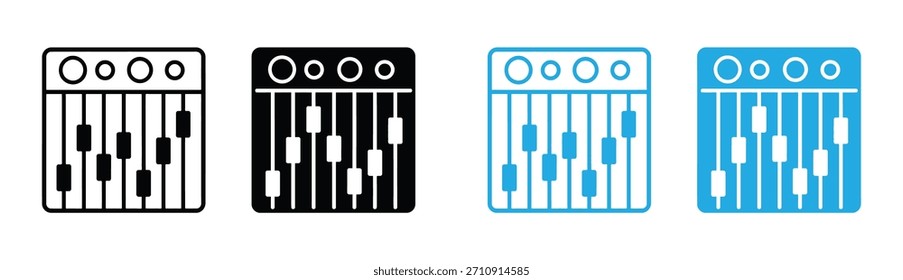  Icono de Vector del mezclador de sonido. Ilustración de diseño de letrero plano de mezclador de sonido de estudio. Pictograma de símbolo de mezclador de sonido.