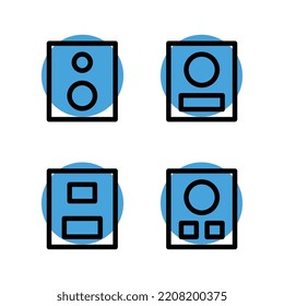 Sound music audio wave logo template design vector icon illustration