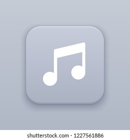 Sound, Music, gray vector button with white icon on gray background