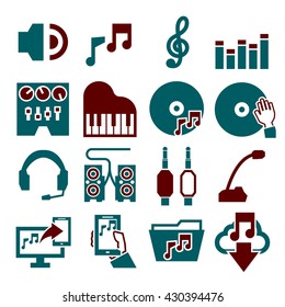 sound and music icon set