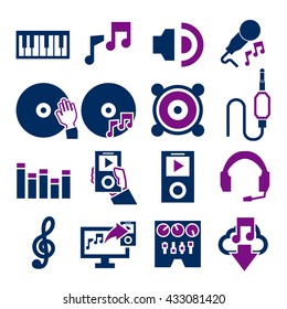 sound, music icon set