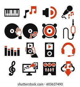 sound, music icon set