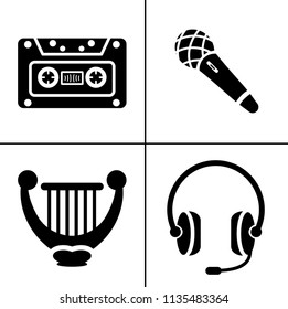 Sound Music icons set - audio sign and symbols, vector Music icons