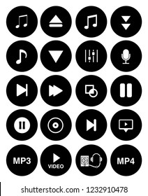 Sound Music icons set - audio sign and symbols, vector Music icons