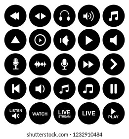 Sound Music icons set - audio sign and symbols, vector Music icons