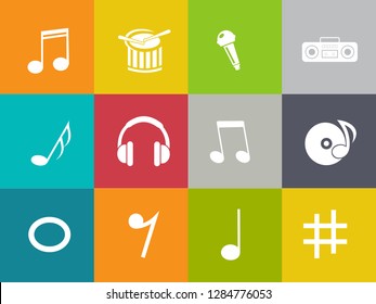 Sound Music icons set - audio sign and symbols, vector Music icons