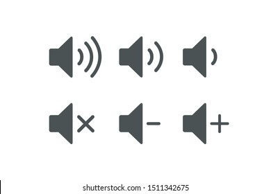 Sound Music icons set. Audio icons. Sound buttons. Vector illustration isolated on white background.