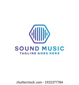 Sound Music Logo technology. Musical audio app Vector Modern Symbol. Company Logo Design Inspiration.