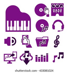 sound, music, voice icon set