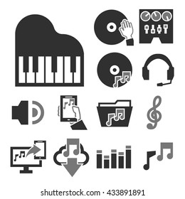 sound, music, voice icon set