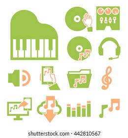 sound, music, voice icon set