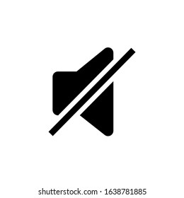 Sound mute flat vector symbol